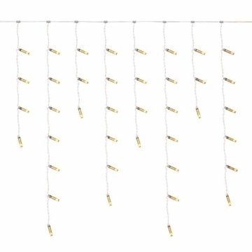 600er LED 15m Eisregen Lichterkette Lichtervorhang Eiszapfen Außen Innen Deko für Garten Party Hochzeit Strombetrieben mit Stecker Gresonic [Energieklasse A+] (Warmweiß, Dauerlicht) - 1