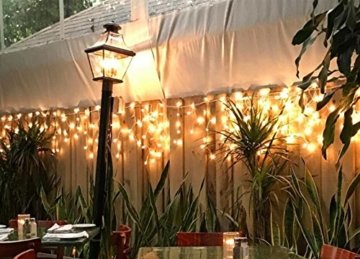 600er LED 15m Eisregen Lichterkette Lichtervorhang Eiszapfen Außen Innen Deko für Garten Party Hochzeit Strombetrieben mit Stecker Gresonic [Energieklasse A+] (Warmweiß, Dauerlicht) - 6