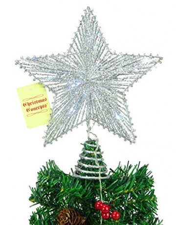 8"Federnd Stern mit weißer LED Lights - Christmas Tree Top Star/Weihnachtsdekoration - 1