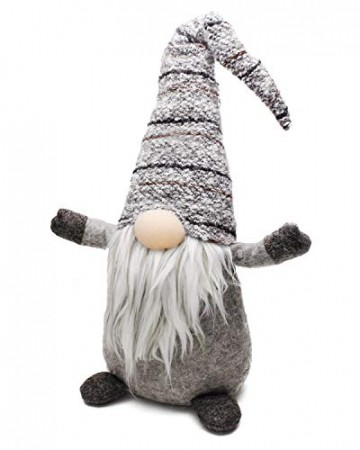 Airlab Ostern Weihnachten Deko Wichtel 49 cm Hoch, Schwedischen Weihnachtsmann Santa Tomte Gnom, Festliche Verpackung, Skandinavischer Zwerg Geschenke für Kinder Familie Ostern Weihnachten, Grau - 4