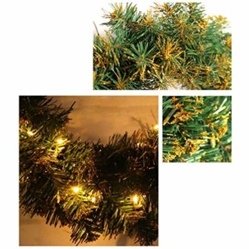 Amosfun weihnachtskranz mit led lichter kranz vorbeleuchtete weihnachtsdekorationen weihnachtskranz indoor outdoor dekorationen 40cm (ohne akku) - 8