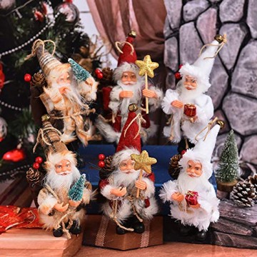 AMUSTER Weihnachtsmann Weihnachtsdeko Weihnachtsfigur Weihnachtsbaum Dekor Weihnachtsmann Ornamente Xmas Decor Party Decor 16/22cm - 3