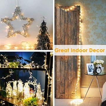 ANKOUJA Lichterkette LED Innen Außen Warmweiß 100er Verbindlich & Memroyfunktion für Weihnachten Zimmer Bett Hochzeit Party Schlafzimmer Weihnachtsbaum 31V-8 Funktion Partylicherkette - 4