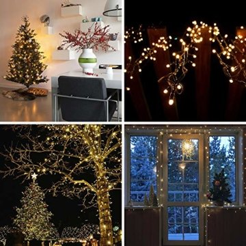 ANKOUJA Lichterkette LED Innen Außen Warmweiß 100er Verbindlich & Memroyfunktion für Weihnachten Zimmer Bett Hochzeit Party Schlafzimmer Weihnachtsbaum 31V-8 Funktion Partylicherkette - 8