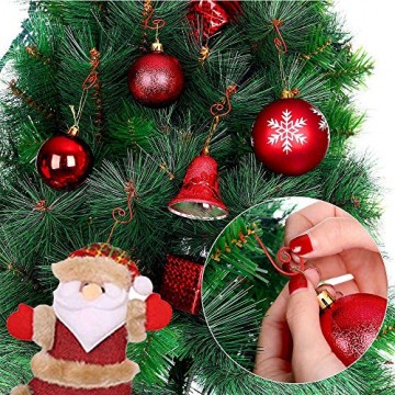 APERIL Weihnachtsverzierungs-Haken, Edelstahlhaken für Weihnachtsschmuck & Christbaumschmuck (160 Pcs, 2 Inch, 4 Farben) - 6