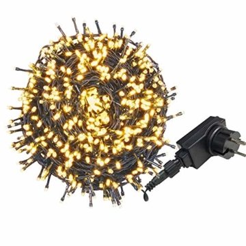 AUFUN LED Lichterkette Außen Außenlichterkette Weihnachtsbeleuchtung Wasserdicht IP44 mit 8 Leuchtmodi für Hochzeit, Party, Garten, Ostern (100m,1000LEDs,WarmWeiß) - 1