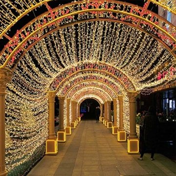 AUFUN LED Lichterkette Außen Außenlichterkette Weihnachtsbeleuchtung Wasserdicht IP44 mit 8 Leuchtmodi für Hochzeit, Party, Garten, Ostern (100m,1000LEDs,WarmWeiß) - 7