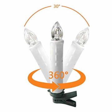 Aufun LED Weihnachtskerzen 30 Stück LED Kerzen Weihnachtskerzen mit Fernbedienung Warmweiß LED Kerzen Outdoor Weinachten LED für Weihnachtsbaum, Weihnachtsdeko, Hochzeitsdeko, Party, Feiertag - 8