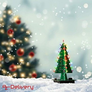 AZDelivery DIY LED Weihnachtsbaum Kit zum selber löten inklusive E-Book! - 1