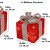 Bambelaa! 3er Led Deko Geschenke Leucht Boxen Timer Weihnachts Dekoration Weihnachtsdeko Beleuchtet Deko Weihnachten (Rot) - 3