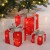Bambelaa! 3er Led Deko Geschenke Leucht Boxen Timer Weihnachts Dekoration Weihnachtsdeko Beleuchtet Deko Weihnachten (Rot) - 4