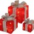 Bambelaa! 3er Led Deko Geschenke Leucht Boxen Timer Weihnachts Dekoration Weihnachtsdeko Beleuchtet Deko Weihnachten (Rot) - 1