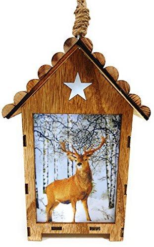 Bambelaa! LED Leuchthaus Hirsch Weihnachtsdeko Holz Weihnachtsbeleuchtung innen kabellos Weihnachten Haus - 6