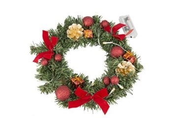 Best Season Tannenkranz, ca. 30 cm 10 warmweisse LED DEK, Plastik, Grün, 30 x 30 x 9 cm - 1