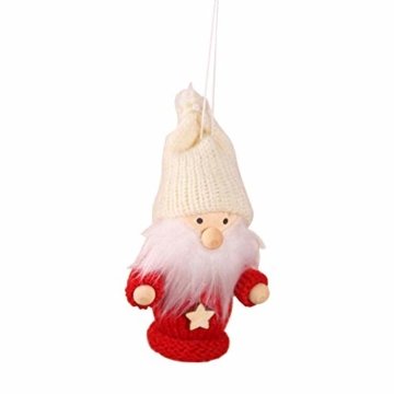 biteatey Weihnachtsschmuck Holzgarn Alter Junge Mädchen Kleine Puppe Weihnachtsbaumschmuck Anhänger - 1