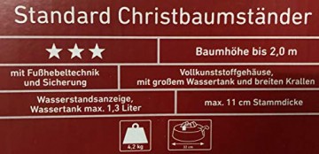 Brandsseller Christbaumständer Weihnachtsbaumständer Tannenbaumständer mit Fußhebeltechnik, EIN-Seil-Technik und Sicherung - 32x32x9 cm/4,2 kg für Bäume bis zu 2,0m - Farbe: Grün - 3