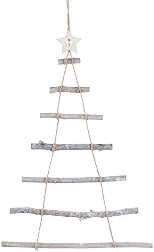 Britesta Deko Weihnachtsbaum Holz: Deko-Holzleiter in Weihnachtsbaum-Form zum Aufhängen, 48 x 78 cm (Deko Holzleiter Tannenbaum) - 1