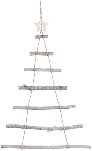 Britesta Deko Weihnachtsbaum Holz: Deko-Holzleiter in Weihnachtsbaum-Form zum Aufhängen, 48 x 78 cm (Deko Holzleiter Tannenbaum) - 1