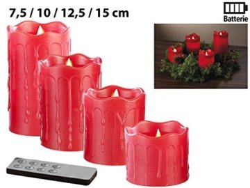 Britesta LED-Weihnachtskranz: Adventskranz mit roten LED-Kerzen, rot geschmückt (Kerzenkranz) - 6