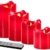 Britesta Tannenkranz: Adventskranz, rot, 4 rote LED-Kerzen mit bewegter Flamme (Weihnachtskranz) - 4