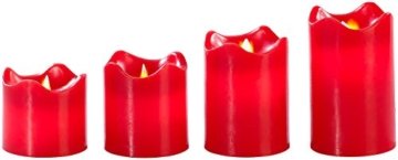 Britesta Tannenkranz: Adventskranz, rot, 4 rote LED-Kerzen mit bewegter Flamme (Weihnachtskranz) - 8