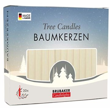 Brubaker 20er Pack Baumkerzen Wachs Weihnachtskerzen Pyramidenkerzen Christbaumkerzen Champagner - 1