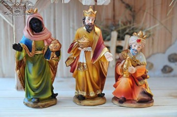 BTV Große Premium Krippenfiguren 12 -TLG. Set, hochwertige Ausführung und feine Mimik, handbemalt - Premium Figuren für große Holz Weihnachtskrippe Zubehör - 9