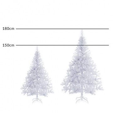 Casaria Weihnachtsbaum 180 cm Ständer künstlicher Tannenbaum Christbaum Baum Tanne Weihnachten Christbaumständer PVC Weiß - 9