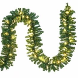 Casaria Weihnachtsgirlande I 10m I 200 LED's I In & Outdoor I Tannengirlande Tannenzweiggirlande Weihnachtsdeko - 1