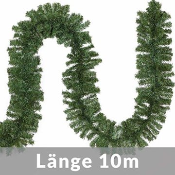 Casaria Weihnachtsgirlande I 10m I 200 LED's I In & Outdoor I Tannengirlande Tannenzweiggirlande Weihnachtsdeko - 6