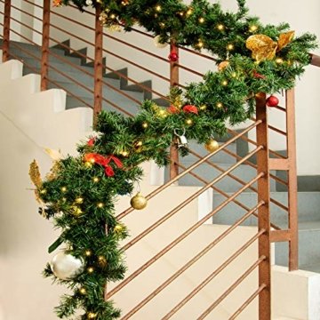 Casaria Weihnachtsgirlande I 10m I 200 LED's I In & Outdoor I Tannengirlande Tannenzweiggirlande Weihnachtsdeko - 7