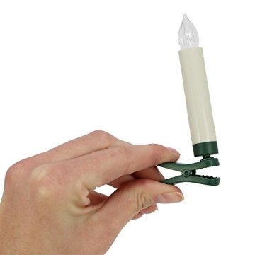 com-four® 20x LED Kerzen als Weihnachtsbeleuchtung, Christbaumkerzen mit Klemme, kabellos mit Fernbedienung (20 Stück) - 7