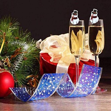 COSORO Weihnachten Tischdeko Kits-30 Fun Weihnachten Glas Dekorationen,6 Xmas Socken Bestecktasche Besteckhalter Taschen,6 Weinglas Charms Marker,1 Pack Xmas Confetti - 8