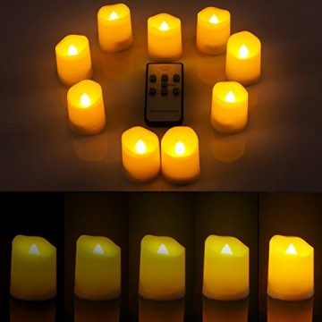 Criacr 9er Led Kerzen mit Fernbedienung, Flammenlose Kerzen mit Timerfunktion, elektrische teelichter, 3 Modi, Batteriebetriebene Kerzen für Weihnachtsdeko, Hochzeit, Geburtstags Party ( Warmweiß ) - 3