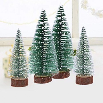 FENICAL Mini Weihnachtsbaum Künstlicher Weihnachtsbaum Christbaum Grün Tannenbaum künstliche Tanne 6pcs - 7