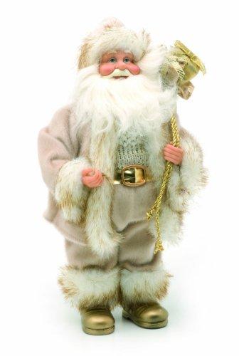 Festive Weihnachtsmannfigur, 30 cm, Goldfarben / Cremefarben - 1