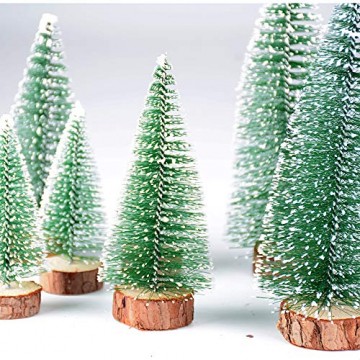 FLOFIA 8 TLG. 3 Größe Mini Weihnachtsbaum Künstlich Miniatur Tannenbaum Grün Mini Christbaum Tree Klein Weihnachtsdeko Figuren 10/15 / 20 cm - 2