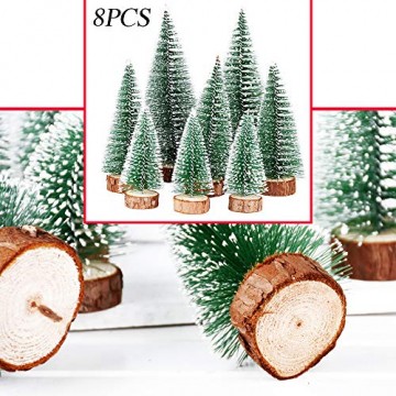 FLOFIA 8 TLG. 3 Größe Mini Weihnachtsbaum Künstlich Miniatur Tannenbaum Grün Mini Christbaum Tree Klein Weihnachtsdeko Figuren 10/15 / 20 cm - 4