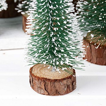 FLOFIA 8 TLG. 3 Größe Mini Weihnachtsbaum Künstlich Miniatur Tannenbaum Grün Mini Christbaum Tree Klein Weihnachtsdeko Figuren 10/15 / 20 cm - 6