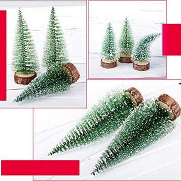 FLOFIA 8 TLG. 3 Größe Mini Weihnachtsbaum Künstlich Miniatur Tannenbaum Grün Mini Christbaum Tree Klein Weihnachtsdeko Figuren 10/15 / 20 cm - 7