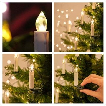 Froadp 30 Stück Dimmbare LED Mini Weihnachtskerzen mit Fernbedienung Kabellos Christbaumkerzen für Weihnachtsbaum deko Geburtstagsdeko Kerzen Satz(Warmweiß) - 6