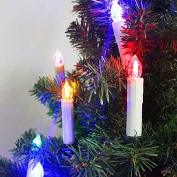 Froadp LED Kerzen Weihnachtskerzen Kabellos 30 Stück mit Fernbedienung, Timer und Batterien - Bunt RGB + Warmweiß 2 Modi Weihnachtsbaum Lichterkette Weihnachtsdeko Mini Christbaumkerzen - 5