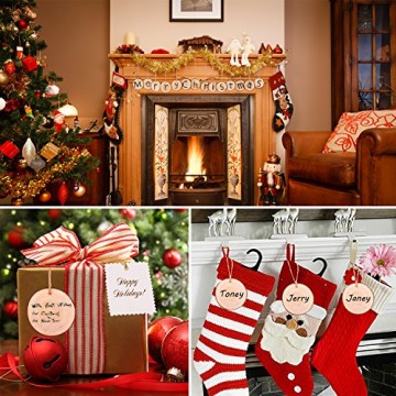 Fuyit Holzscheiben 30 Stücke Holz Log Scheiben 7-8cm mit Loch Unvollendete Holzkreise für DIY Handwerk Holz-Scheiben Hochzeit Mittelstücke Weihnachten Dekoration Baumscheibe(30st 2.8