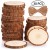 Fuyit Holzscheiben 30 Stücke Holz Log Scheiben 7-8cm mit Loch Unvollendete Holzkreise für DIY Handwerk Holz-Scheiben Hochzeit Mittelstücke Weihnachten Dekoration Baumscheibe(30st 2.8"-3.1") - 1