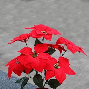Garneck roter weihnachtsstern weihnachtsschmuck 7-stieliger künstlicher weihnachtsstern für weihnachtsbaum blumenschmuck - 6