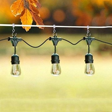 Gosse Aufhänger für Lichter, Coideal 40 Pack Party Licht Aufhänger Clips mit S-Haken zum Aufhängen, Vorhang Edelstahlclip/Metall Drahthalter für Seil Lichterketten, Outdoor-Aktivitäten (Silber) - 8