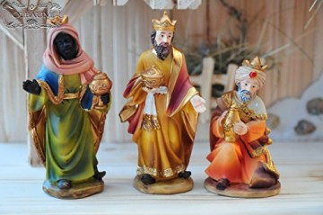 Große PREMIUM Krippenfiguren 12 -tlg. SET, hochwertige Ausführung und feine Mimik, handbemalt je 7 cm - PREMIUM FIGUREN für große Holz Weihnachtskrippe Krippe Zubehör, BTV Design XXL Maria Josef Jesus Weihnachtsgeschichte Krippenzubehör Krippen Krippe Krippenfigur Figur KFM - 3