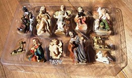 Große PREMIUM Krippenfiguren 12 -tlg. SET, hochwertige Ausführung und feine Mimik, handbemalt je 7 cm - PREMIUM FIGUREN für große Holz Weihnachtskrippe Krippe Zubehör, BTV Design XXL Maria Josef Jesus Weihnachtsgeschichte Krippenzubehör Krippen Krippe Krippenfigur Figur KFM - 1