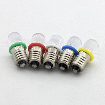 GutReise 10pcs E10 3V spot led birne lampen warm weiß + 10pcs e10 basis (3 v, Warm - weiß) - 4