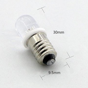 GutReise 10pcs E10 3V spot led birne lampen warm weiß + 10pcs e10 basis (3 v, Warm - weiß) - 5
